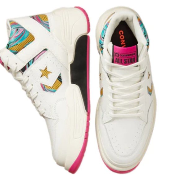 NIB Converse Weapon CX Mid Marbled Vtg White/Prime Pink/Black A00437C US Mens 13 - Picture 6 of 7